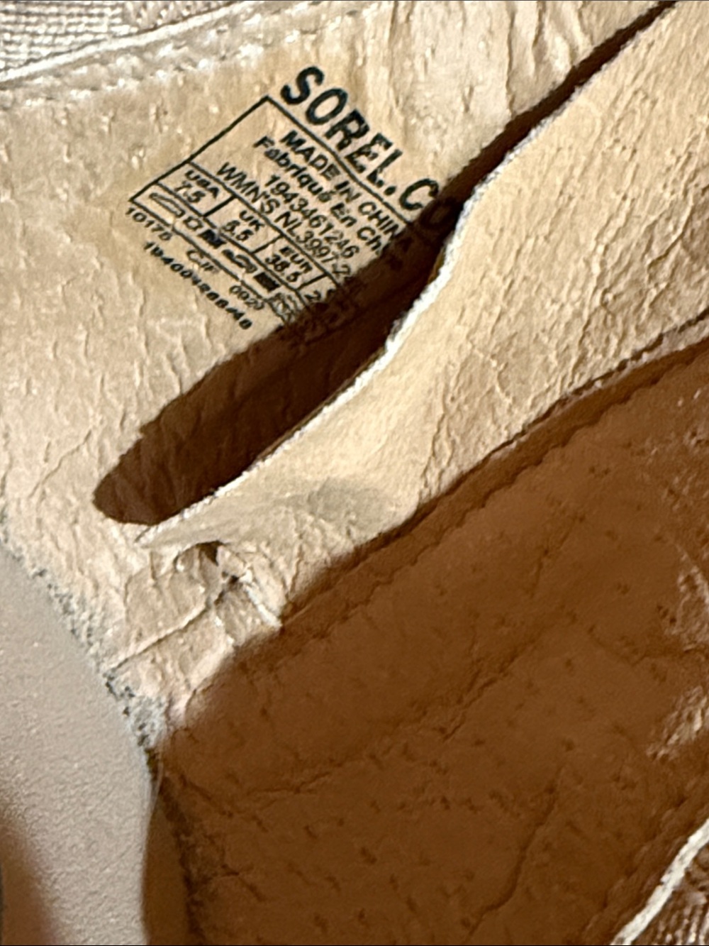 Sorel Tan Platform Sandals with Elastic Ankle Wraps - Picture 5 of 5